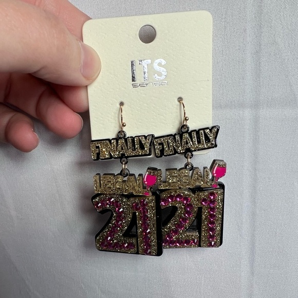 ITS Sense Fashion Dangle Earrings Finally Legal 21 NWT for pierced ears - Picture 2 of 6